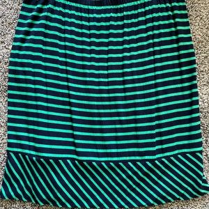 Women’s Navy/Green Striped Skirt